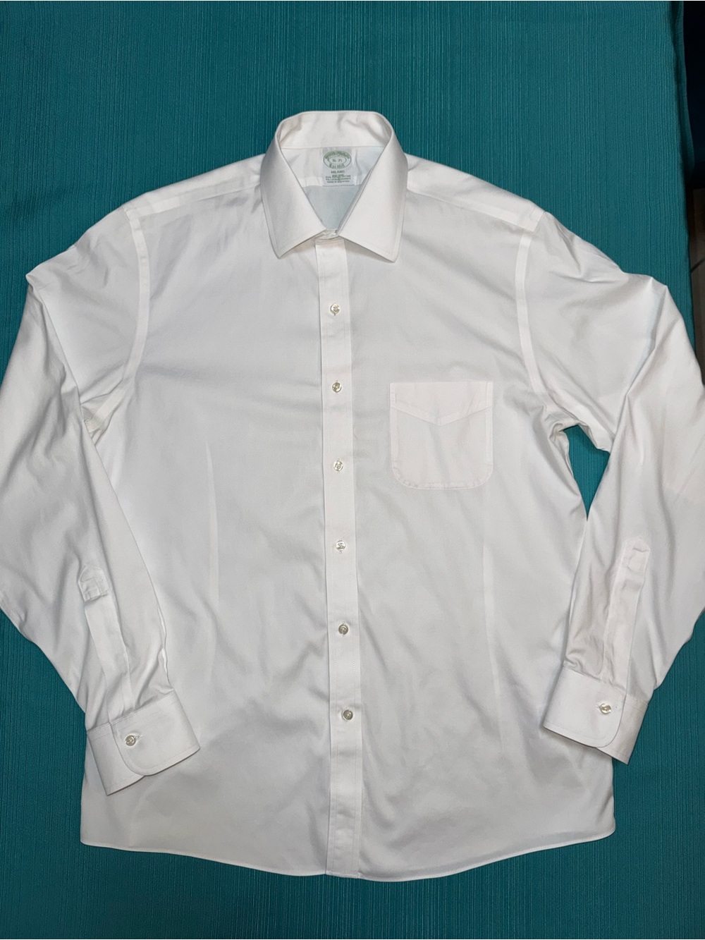 Brooks Brothers Milano White Solid Dress shirt Supima Cotton Stretch  size 16-35